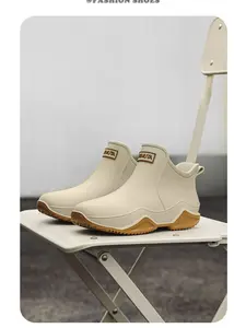 Women's Fashion Rain Boots, Comfortable Short Waterproof Shoes for Outdoor & Kitchen Use, All-Season Booties, Waterproof Ankle Boots, Fashionable Rain Boots