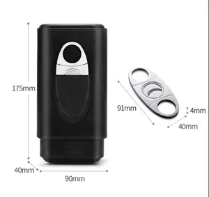 Cedar Wood Lined Travel Humidor Case Box Gift withPremium Leather Accents and Secure Zip Closure Storage box