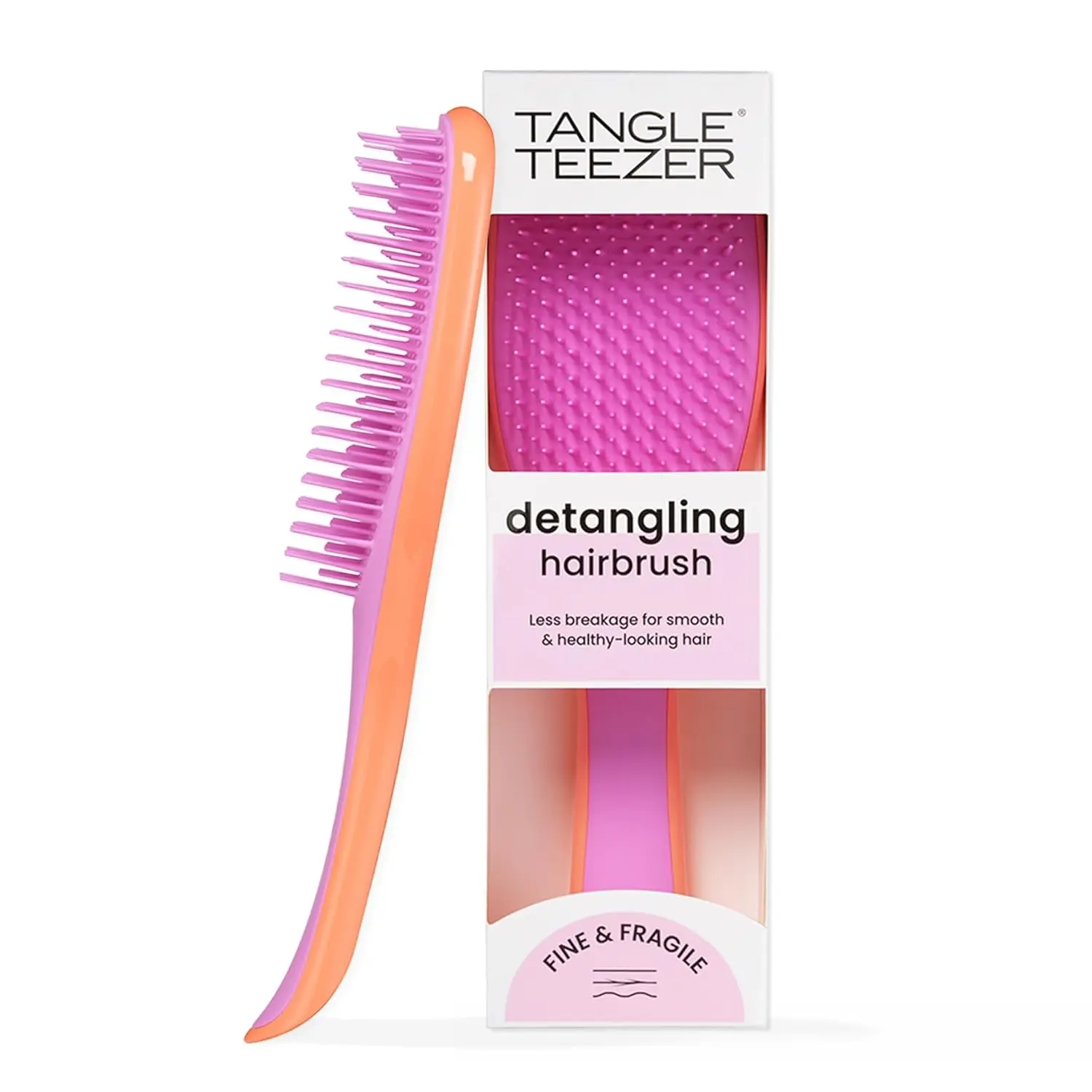 Tangle Teezer Ultimate Detangler Brush - Reduces Breakage for Color-Treated, Fine & Fragile Hair - Apricot/Purple - Dry & Wet Hair Brush