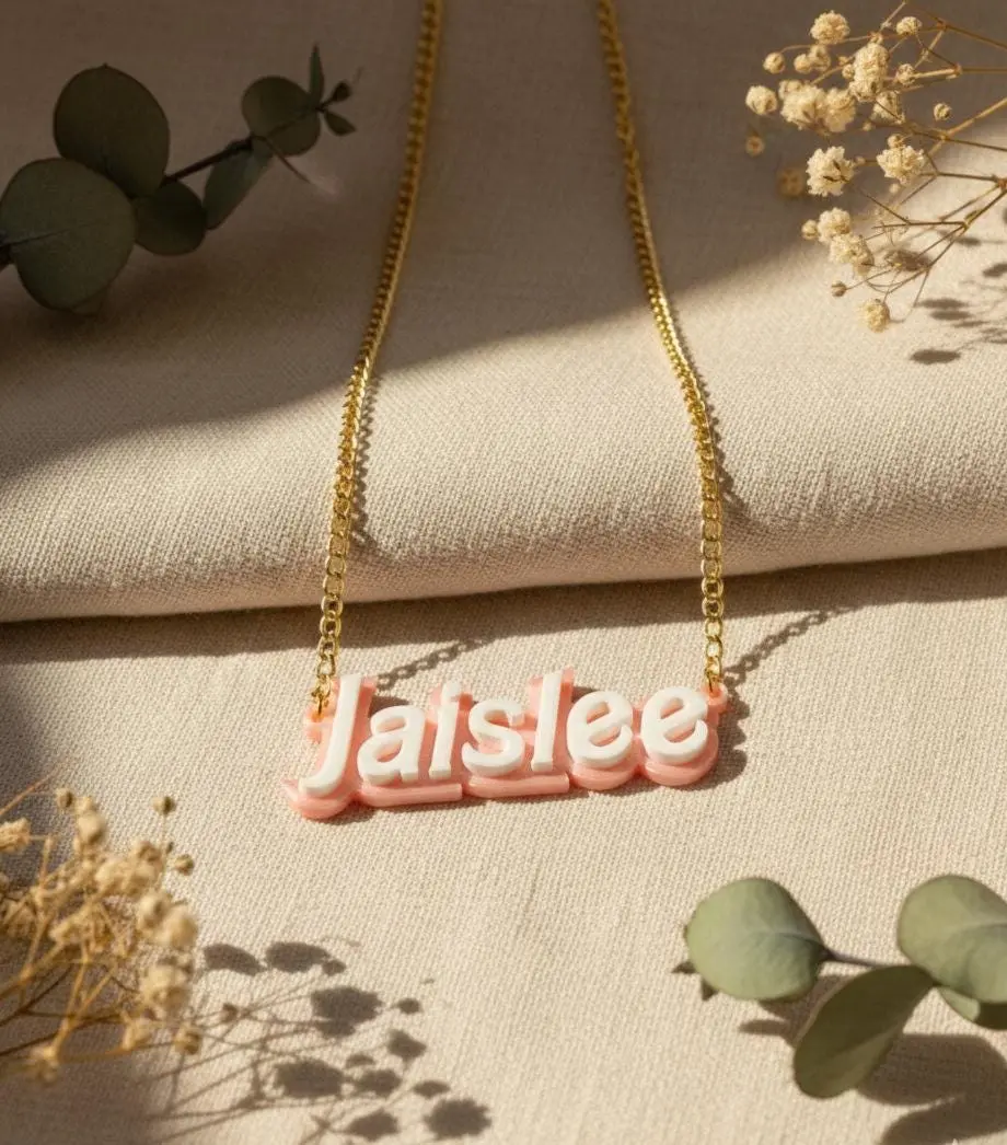 Custom Name Necklace for Women – Personalized Name Pendant Jewelry 3D printed