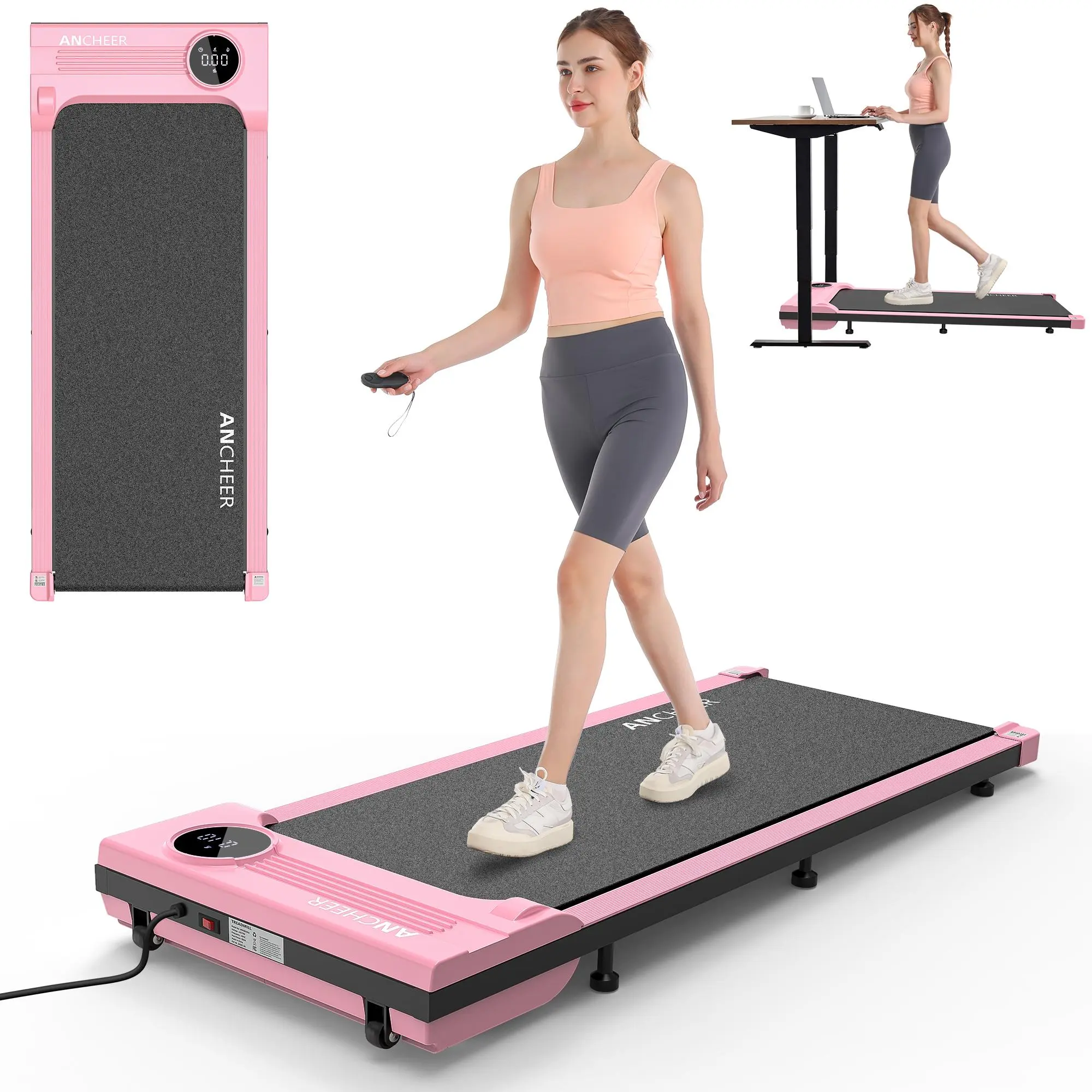 ANCHEER Five-Color Young Fashion under the Table Walking Pad, Tablet Portable LED Display & Remote Control Vibration Plate Home Gym Equipment Outdoorfun