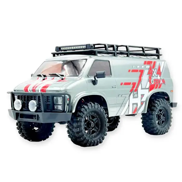 Hobby Plus 1/18 CR18P EVO V2 Rock Van RTR Unisex RC Car - 4-Channel Remote Control Truck, 5-Degree Kick-Up Anodized Aluminum Chassis, 600mAh Cells, Deep Star Beadlock Wheels, Precision Suspension, Steering, LED Lights, Adventure Readiness Electric Toy, Re