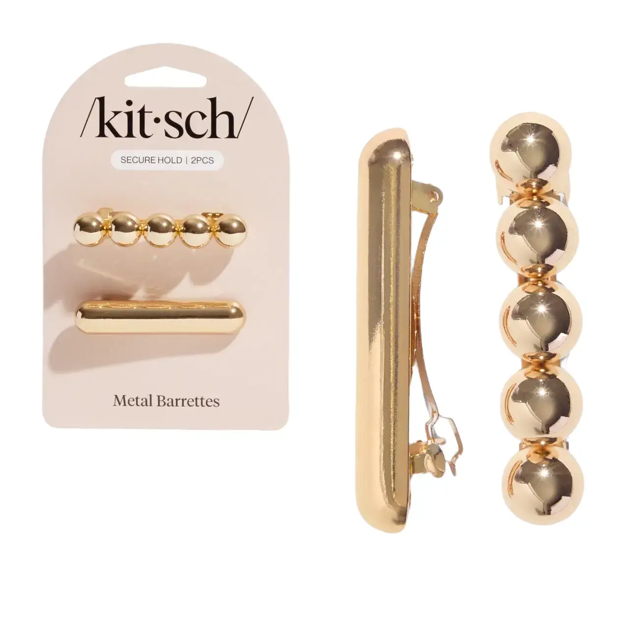 Kitsch Gold Metal Barrettes