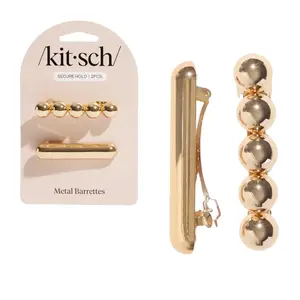 Kitsch Gold Metal Barrettes