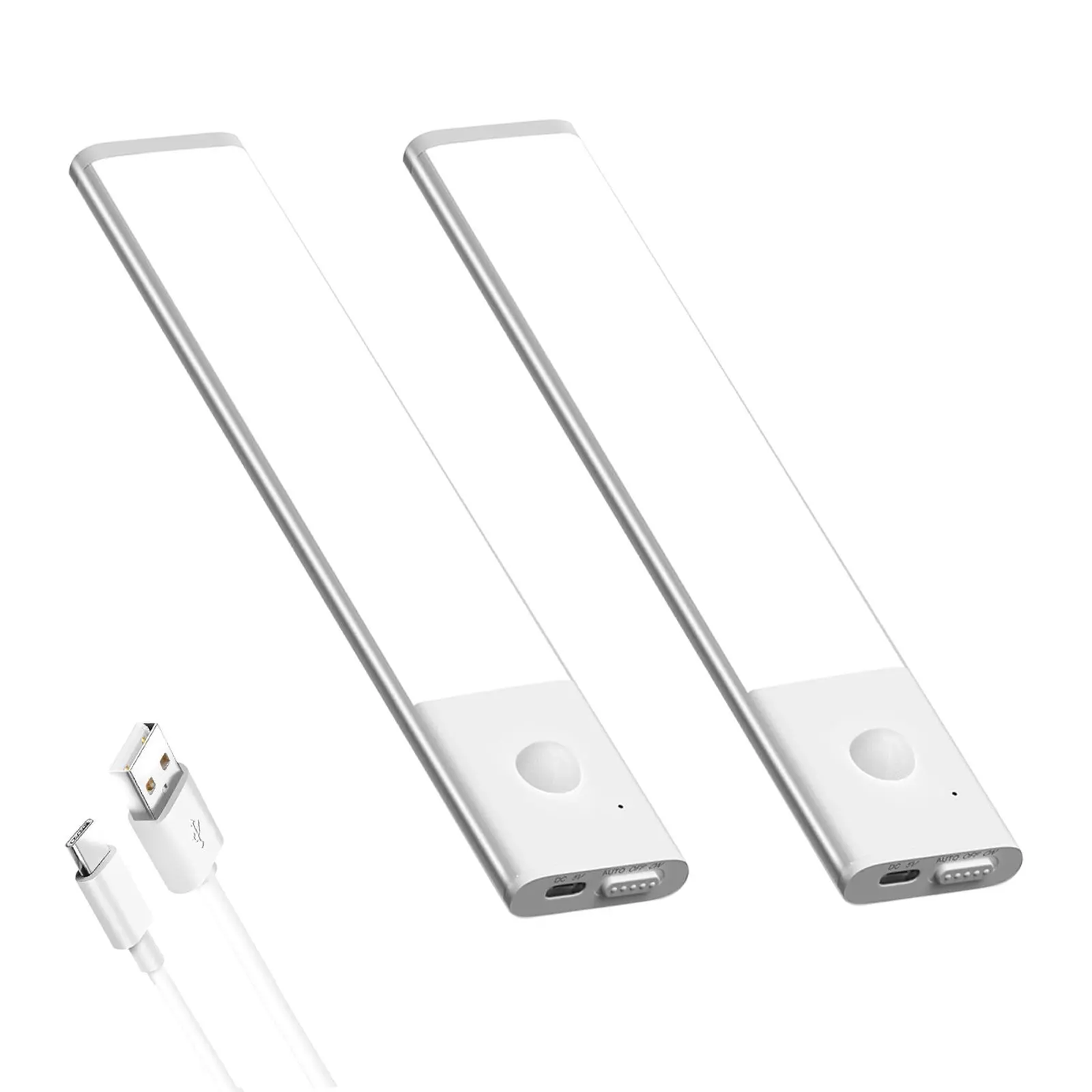 Diomart Wireless USB Rechargeable Indoor Motion Sensor Light Bar - Home Automation Modern Design Fixture, 5-7 Hrs Continuous Use, 7.9"l x 1.6"w x 0.4"h, Plastic & Alum Construction for Stairs, Closet
