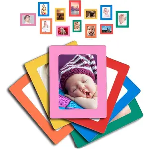 12-pack Colorful Magnetic Picture Frames for Refrigerator 4x6 2x3 3x5 inch Photo Note Schedule Holder Gift for Kids Friends Family