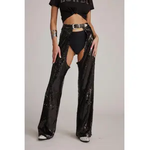 Hartley Black Sequin Chaps