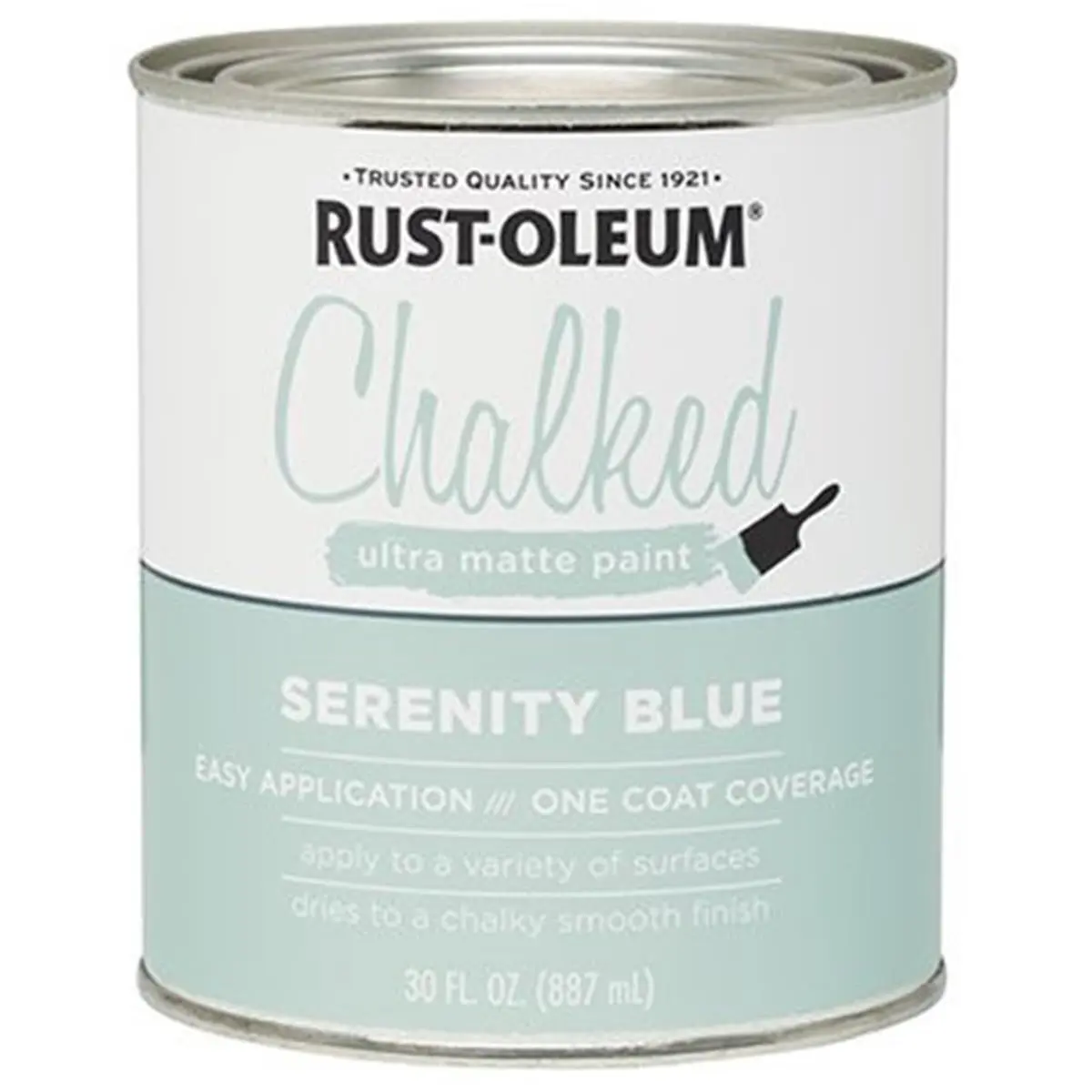 212 MAIN Rustoleum 285139 1 Qt Serenity Blue Ultra Matte Interior Paint - Indoor Use, Covers 150 sq ft, Brings New Life to Tired Pieces, Dries to a Chalky Smooth Finish, for Automotive & Motorcycle Paint Care, Enhances Matte Paintwork, Covers 150Sqft