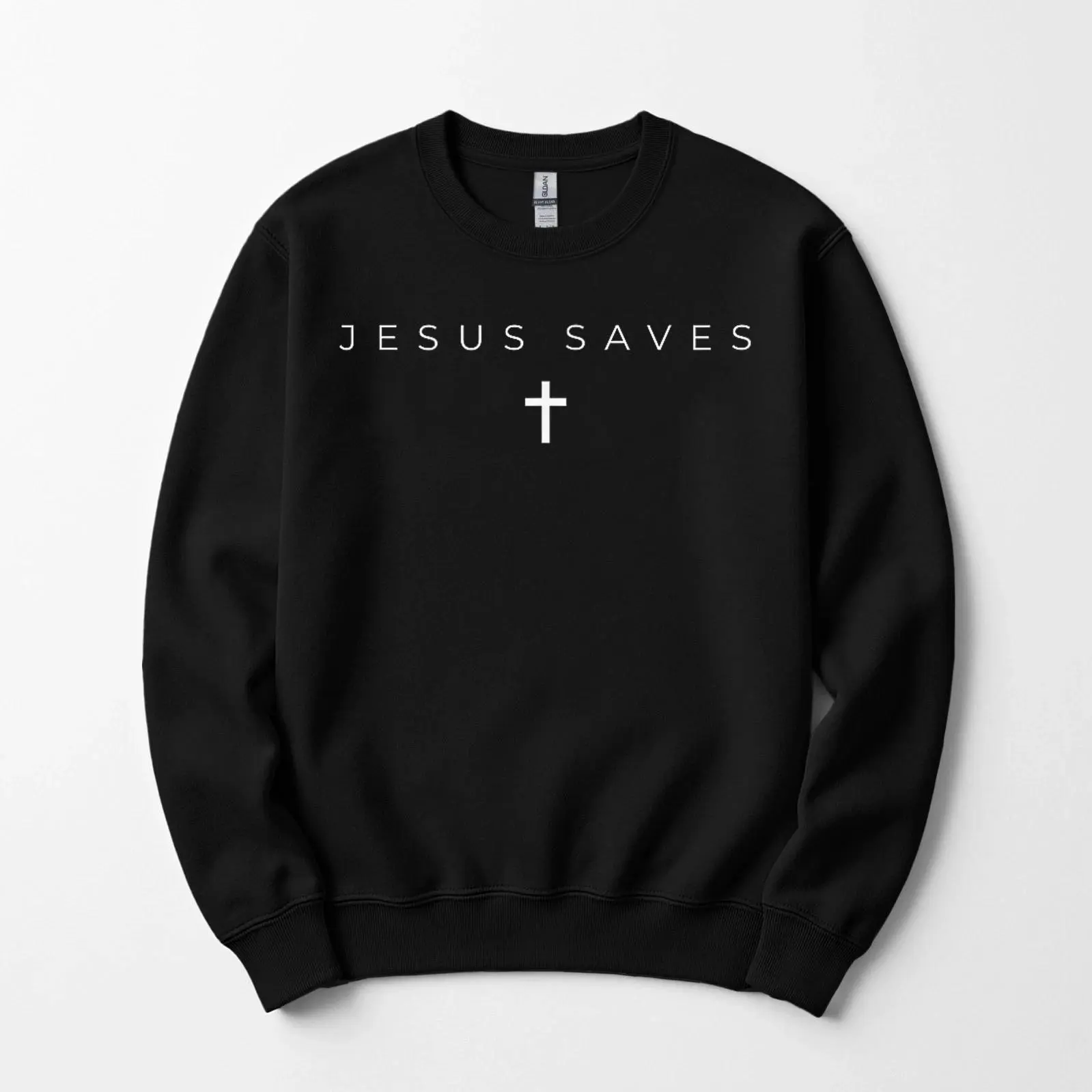 Jesus Saves Cross Minimal Graphic Tee Subtle Christian T-Shirt, Hoodie & Sweatshirt for Men & Women Modern Faith Apparel