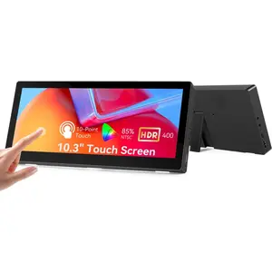 10.3 Inch Small Touchscreen , 400cd/m2, IPS Stretched Bar LCD Mini Travel  Display 1920 * 720 HDMI USBC, Portable  Screen for Laptop  Windows Aida64 GPU CPU RAM