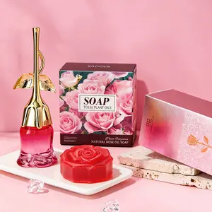 Rose Perfume Set with Moisturizing Rose Soap, Long-Lasting Scent, Elegant Scent, Floral Scents, Romantic Gift for Women, Valentine's Day Present, Floral Fragrance