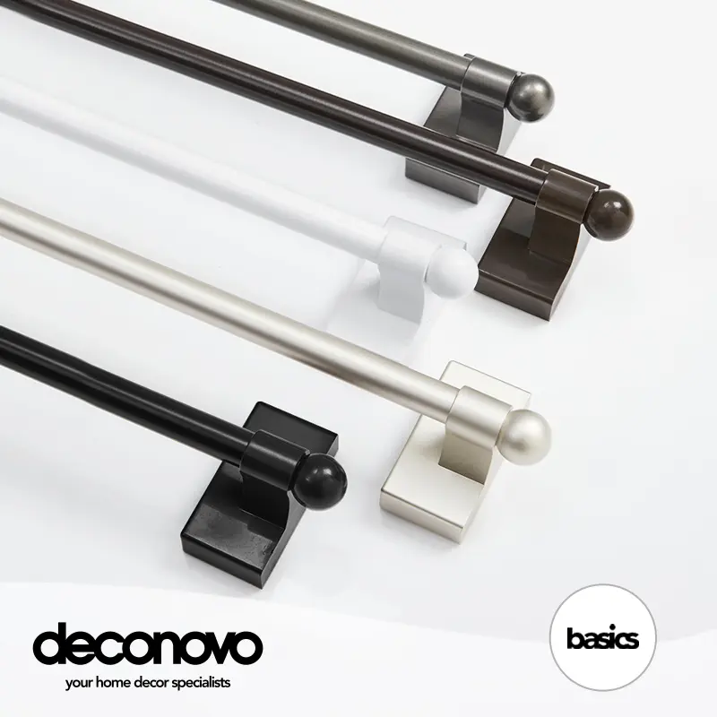 Magnetic Curtain Rod for Door Curtain, Deconovo Curtain Rods No Drilling, Curtain Rods for Windows showerrod