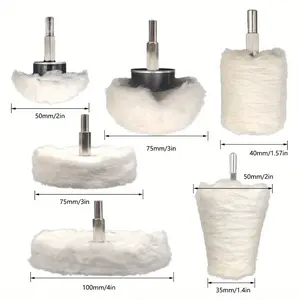 6 PCS Buffing Wheel for Drill,Buffing Pad Polishing Wheel Kits,Wheel Shaped Polishing Tool for Metal Aluminum,Stainless Steel,Chrome,Jewelry,Wood,Plastic,Ceramic,Glass,etc