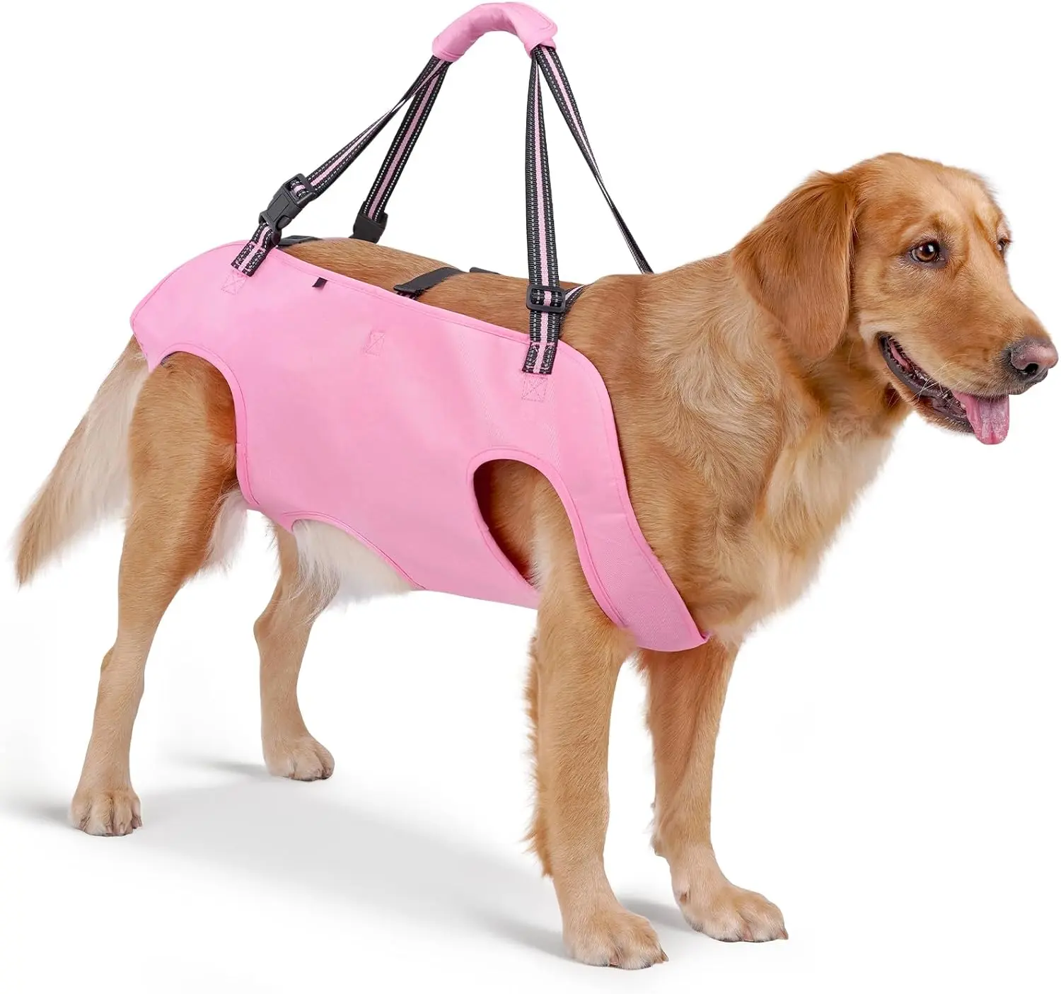 Adjustable Dog Full Body Lift Harness - Soft Padded Reflective Harness with Handle for Senior Disabled Dogs, Front/Hind Leg Joint Injuries, Stairs & Hiking Support, Harnesses