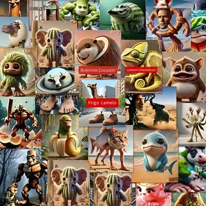 105pcs Italian Brain-Rot Stickers, TungTungTungTungTung Sahur Decals, Classic of Mountains and Seas Imaginative Funny Creative Abstract Stickers of Unclear Meaning for Valentine's Day, Suitable for Roller Skating and Cycling, Cycling Stickers