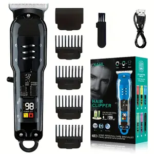 KAHL Cordless Hair Clipper with Digital Battery Display Stainless Steel Blade USB-C Fast Charging 4 Guard Combs Zero Pulling Painless for Fades Bald Head Beard Trimming tiktokshopspringglowup