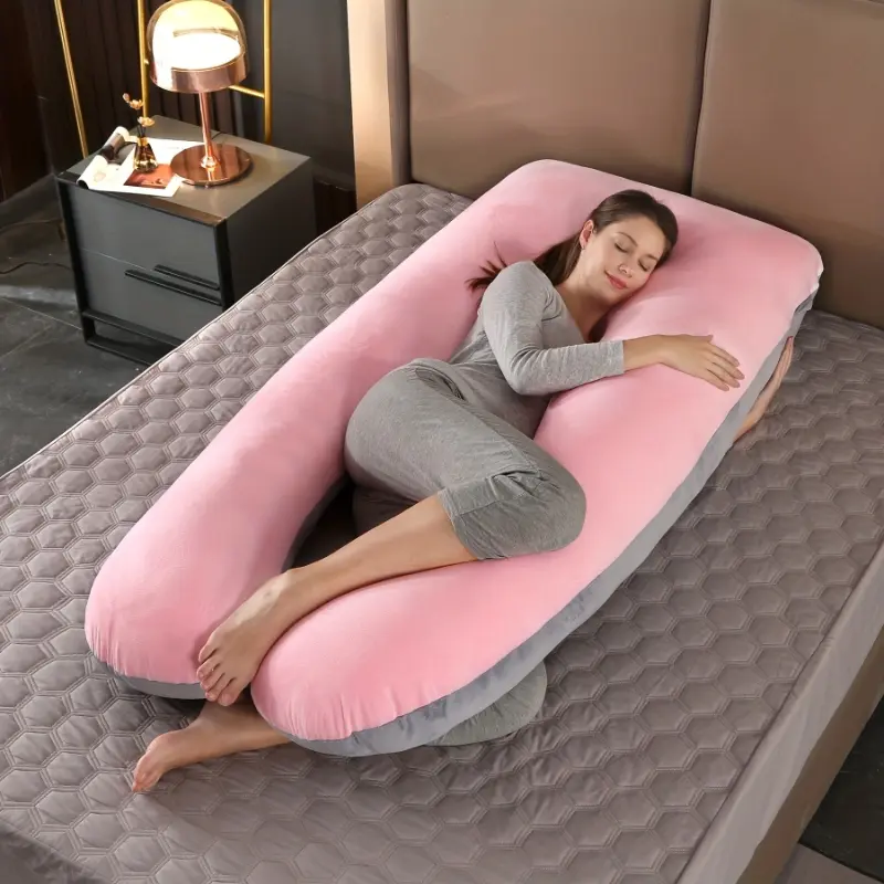 Pregnancy Pillow, Maternity Supplies, Memory Foam Full Body U-shaped Support Pillow, Ergonomic Support for Back, Belly & Legs, Removable & Washable Pillowcase, Neck & Spine Relief Pillow for Side Sleepers, Pregnant Moms and Moms Expecting Multiples