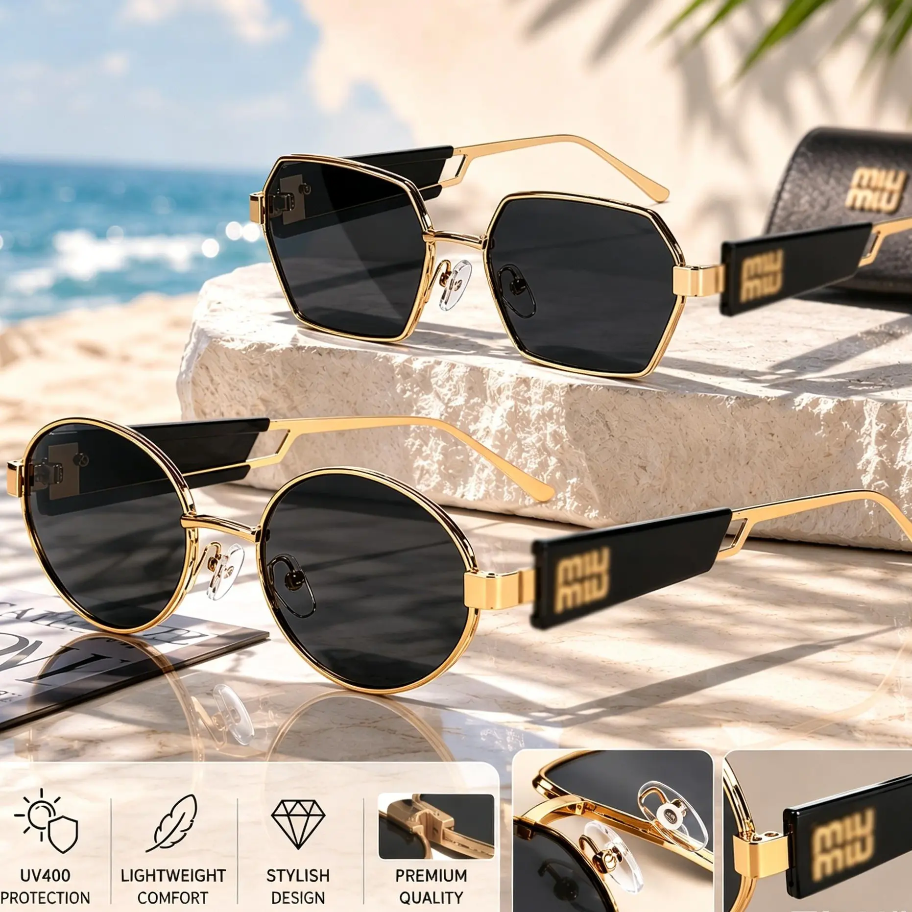 New M's high-end fashion European and American Instagram popular sunglasses,summeroutfits,vacationoutfits,beachoutfits