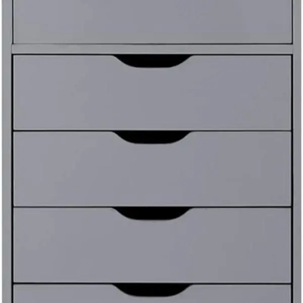 Drawer Dresser Storage Cabinet for Makeup Dresser Tall Chest of Drawers, Drawer Chest Makeup Cabinet with Wheels Wood Closet Storage Drawers for Bedroom by Naomi Home - 6 Drawer, Gray