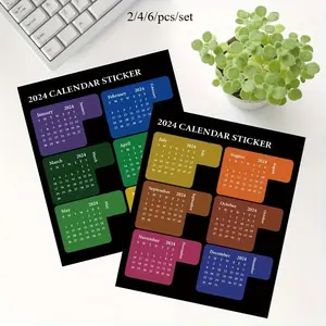2/4/6/pcs/set 2024 Calendar Labels Stickers Monthly Index Stickers Journal Stickers Tabs For Academic Planners Adhesive Divider Tabs Index Labels For Bibles Index Labels For Hanging Folder Index Labels Sticker Tabs