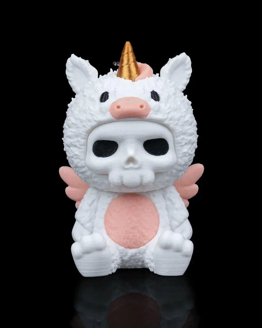 Unna the Skubbie – 3D Printed Unicorn Skeleton Keychain | Cute & Creepy Collectible Figurine for Goth & Kawaii Fans