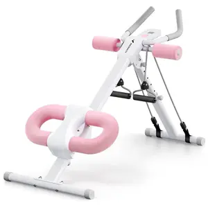 【Christmas gift】MERACH Foldable Ab workout equipment,   Portable Ab Roller with LCD Monitor for Home,  No Knee Pain, Compact & High-Efficiency, Full Body Shaper for Arms, Legs & Buttocks,  Adjustable Foldable Ab Machine with Knee Support