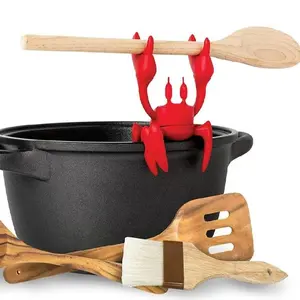 Creative Crab Design Silicone Pot Holder, 1 Count Heat Resistant Pot Holder, Non-slip Spoon Rest, Tableware, Kitchen Cooking Accessories for Home Use, Cutlery【Only Holder】