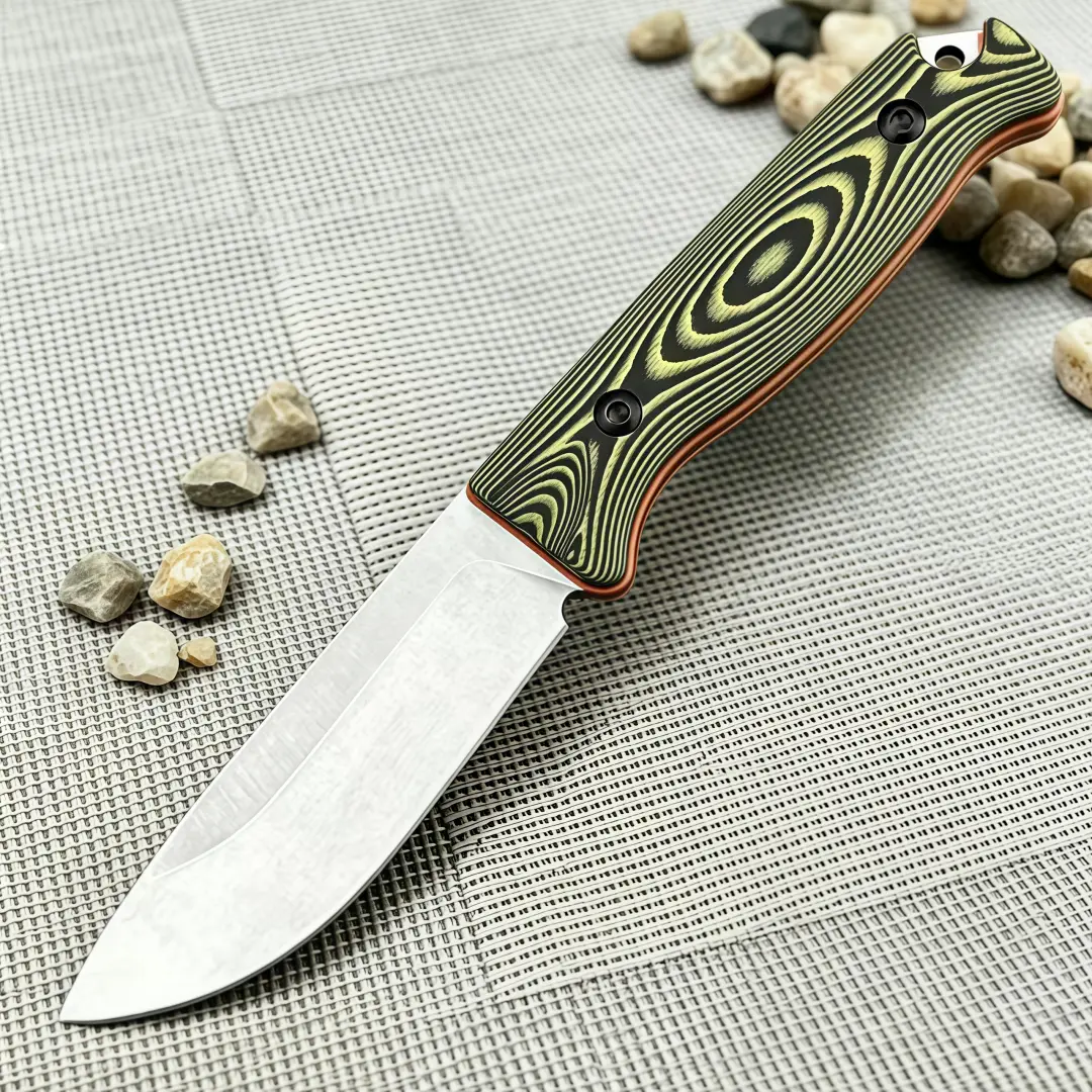 Model 15002 Straight Knife with 8Cr13MoV Steel Blade and G10 Handle, 176g EDC Tool for Camping and Hiking, Sheath Included, 176 G, 356 G