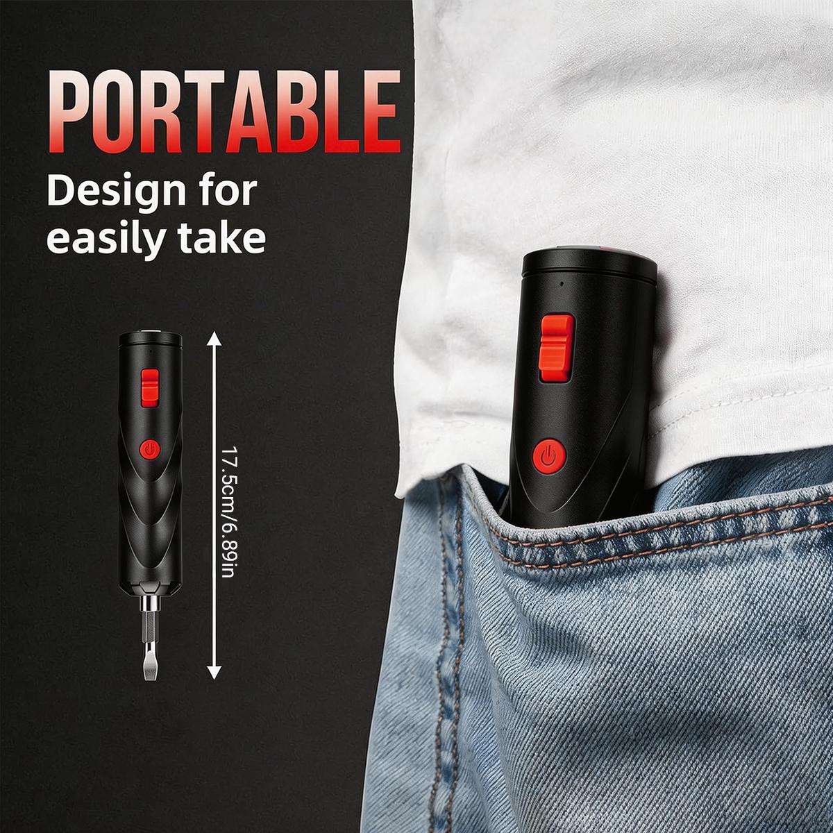 Wireless Electric Screwdriver, Hybrid Manual & Electric Modes, Ultra-Fast Operation with Type-C Charging, Precision Bits & Ergonomic Lightweight Design