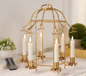 Mrs. H by Dee Hilfiger Metal Lantern with Flameless Taper Candles