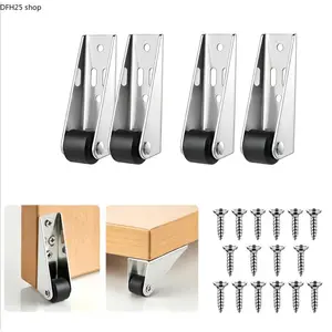 4 Pcs Vertical Track Nylon Roller Wheels With Aluminum Bracket, Bottom Guide Anti-Swing Door Stop, Smooth Quiet Sliding Design For Barn Door, Cabinet And Wardrobe