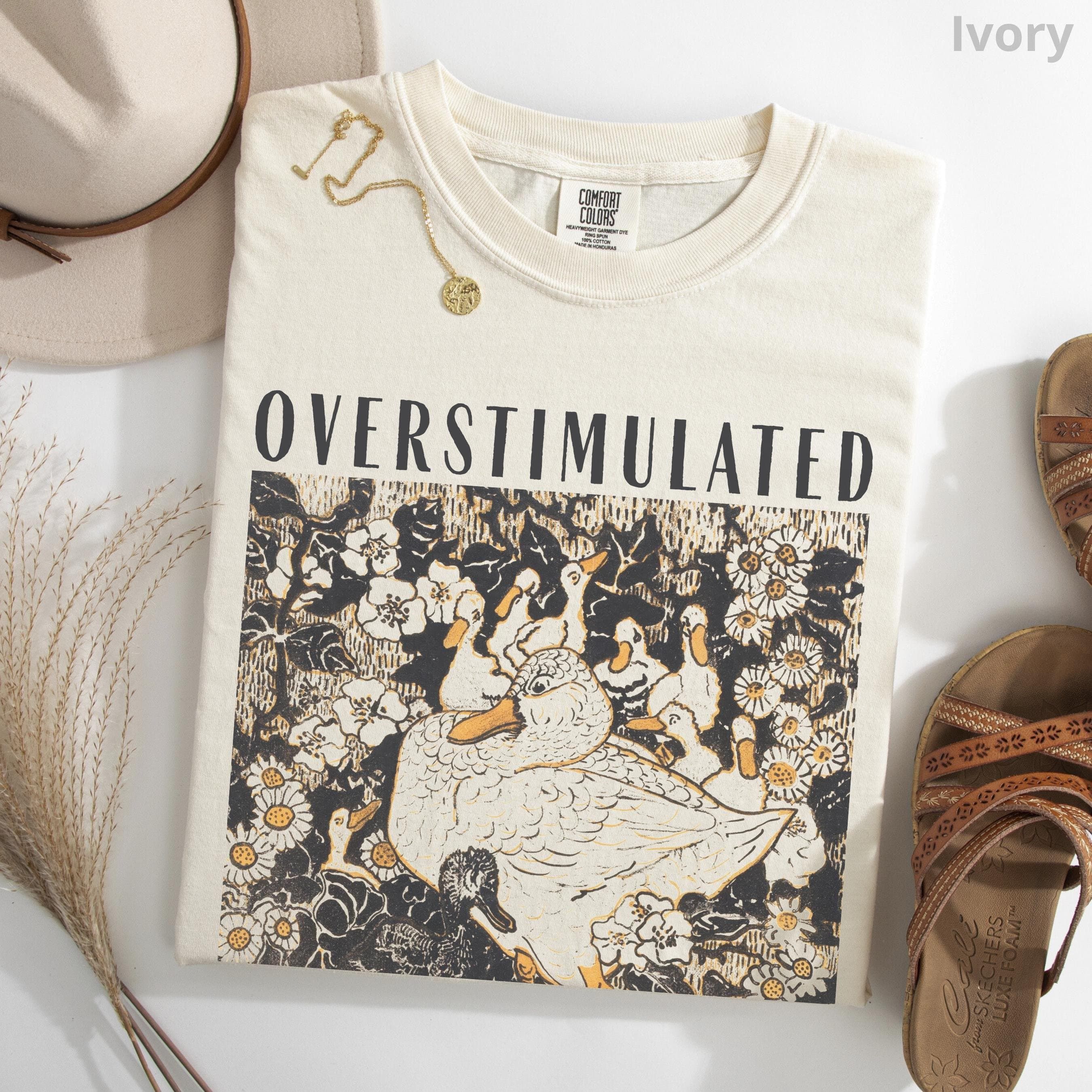 Overstimulated Mama Duck Shirt, 100% Cotton Comfort Colors® Farm Animal Graphic Tee, Homeschool Mom Life Tee, Cottagecore Mother’s Day Gift