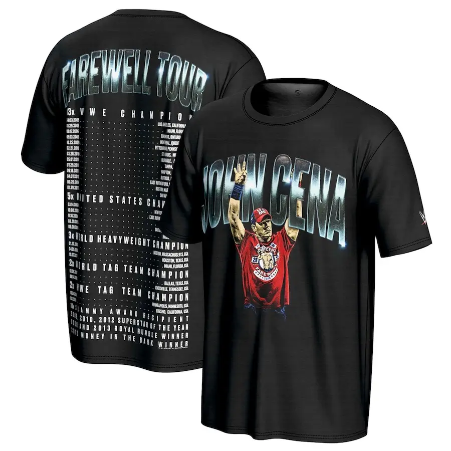 Men's ProSphere Original Black John Cena Farewell Tour Soft Top, Menswear Essential for John Cena Love Fans, Shortsleeve, Stylish