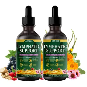 Liposomal Lymphatic Drainage Supplements Liquid Drops, Lungs Detox & Lymph System Support with Echinacea, Promote Healthy Lymph Drainage &Overall Wellness, Chlorophyll, Dandelion, Burdock, Mullein for Immune Support, Cleanse & Detox, 2 FL OZ