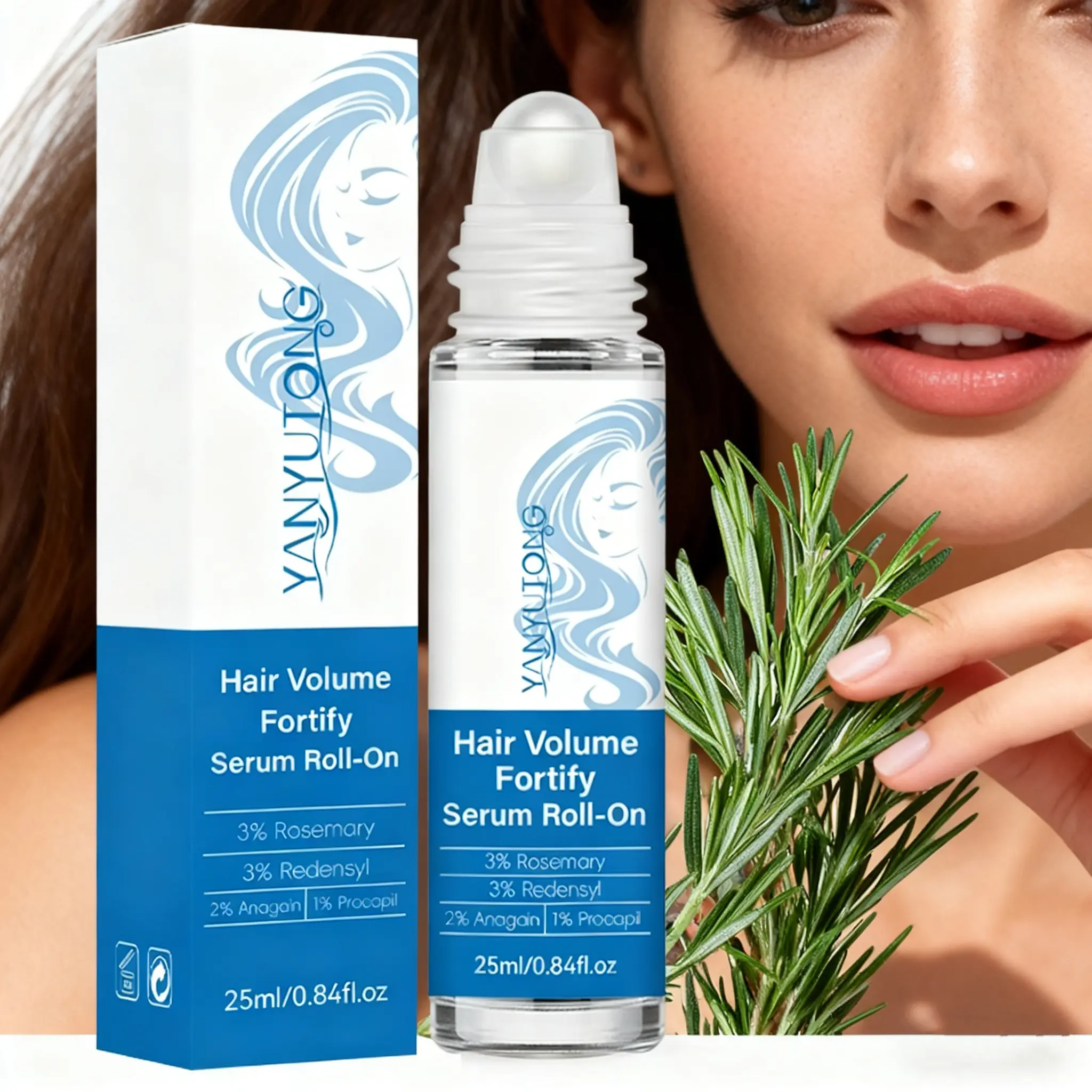 25ml Hair Rollerball Serum, Scalp Treatment Serum with Natural Rosemary Extract, Natural Haircare Product, for scalp massage, Lightweight non-greasy formula, strengthens hair, boosts radiance, suitable for all hair types, compact for travel & on-the-go