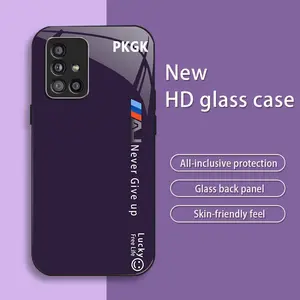 Suitable for [Galaxy A51 5g] "Never Give Up" Liquid Glass Phone Case — Ultra-Thin, Drop-Resistant, Scratch-Proof, Light Luxury Business Style — Acrylic Material — Trendy & Fashionable 996