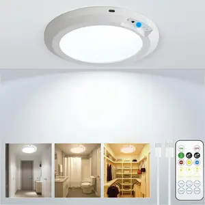 Rechargeable Motion Sensor Ceiling Light with Remote - Magnetic Wireless Ceiling Light Battery Powered for Closet Shower Stairs Shed Hallway Porch Patio ect,fun decorative lights,Easy to install,Christmas decorations