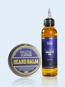 Beard Growth Bundle - 4 oz Stimulating Beard & Scalp Growth Oil & 4 oz Hydrating Beard Balm for Healthy Growth Moisture Blend Nourishing Daily