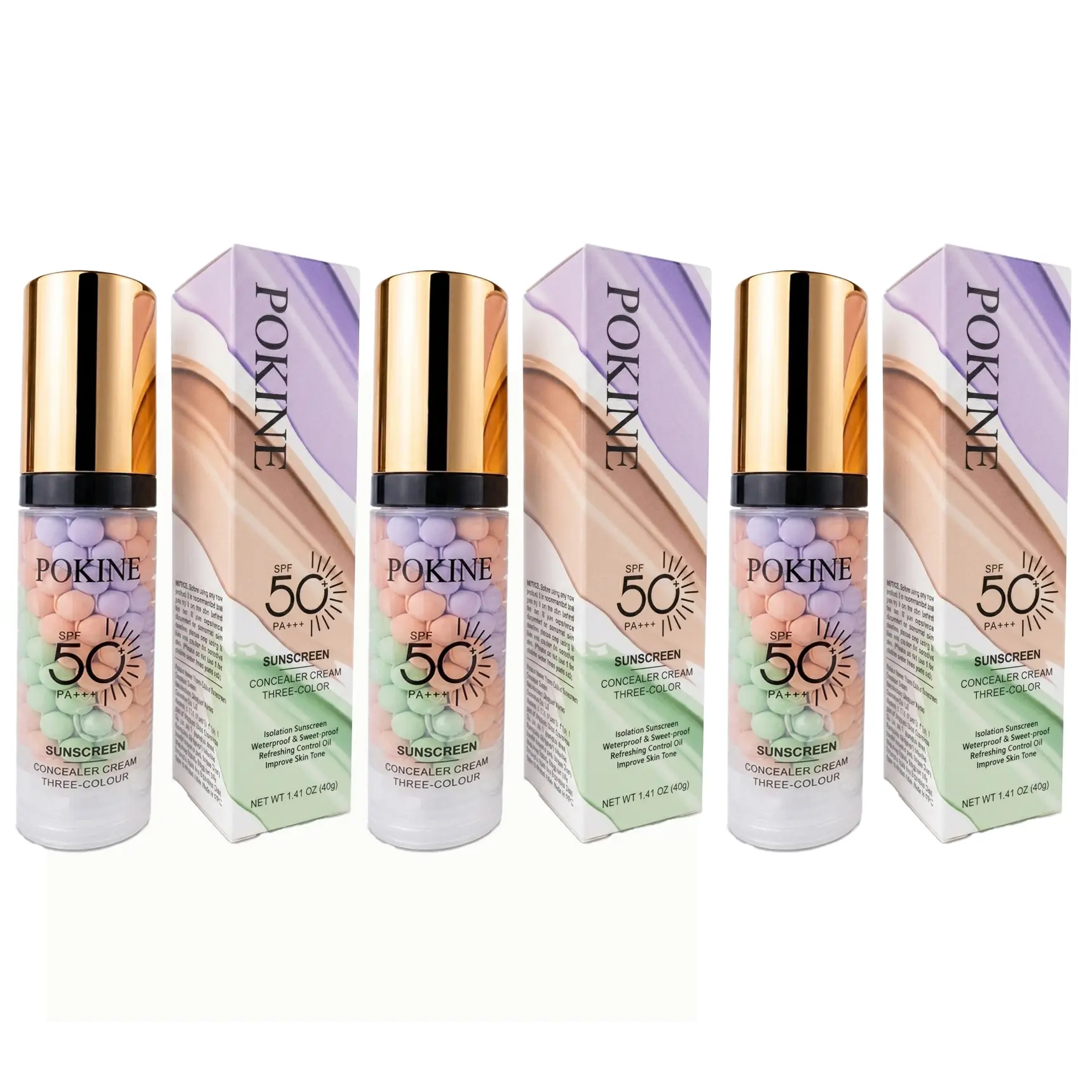 [Buy 1 Get 2 Free] 3-in-1 Color Correcting Primer Cream with SPF 50+, Brightening, Hydrating, Oil-Control, Waterproof, Sweat-Resistant for Daily Natural No-Makeup Glow