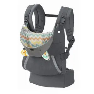 Hands-Free Ergonomic Baby Wrap Carrier, Adjustable Shoulder Straps, Koala Bear & Fox Theme, Face in Front Carry and Back Carry with Removable Character Hood for Infants and Toddlers 12-40 lbs