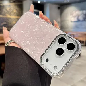 Shell Pattern Phone Case For iPhone 17 Air 11 12 13 16 Pro Max 15 14 16 Plus 17Pro Max Bling Bling Glitter Protector Cover