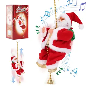 Santa Claus Musical Pendant Ornament, Hanging Ornament, Battery Powered Christmas Tree Decoration, Novelty Climbing Santa, Perfect Gift (batteries Not Included)