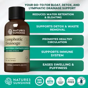 Nature's Sunshine Lymphatic Drainage Support Supplement - Herbal Extracts for Detoxification, Reduces Puffiness & Bloating, Supports Energy & Skin Health - Healthcare, Natural, Fitness Dietary Edible