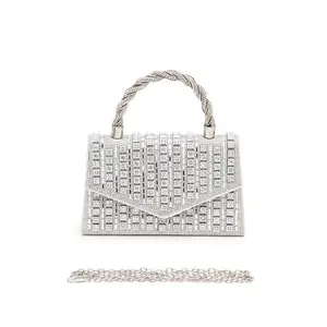Rhinestone Top Handle Iconic Clutch Bag