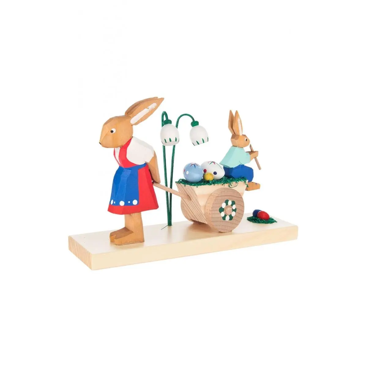 212 MAIN Dregeno Easter Decor Ornaments - Rabbit Family Wheelbarrow Set, Mother & Son Festive Decor for Indoor Display, Alexander Taron Home & Festive Decoration Supply