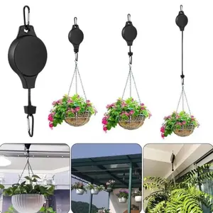 1pc Gardening Plant Hooks Retractable Elevating Hangable Hanging Basket Bird Cage Bird Feeder Planter Hooks Home Hanging Tools