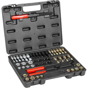 VEVOR Thread Chaser Set - 49-Piece UNC UNF and Metric Thread Restorer Tool Rethreading Tool Kit with 22 Taps 24 Dies 3 Thread Files Storage Case Heat Treated Steel for Mechanics DIY Enthusiasts