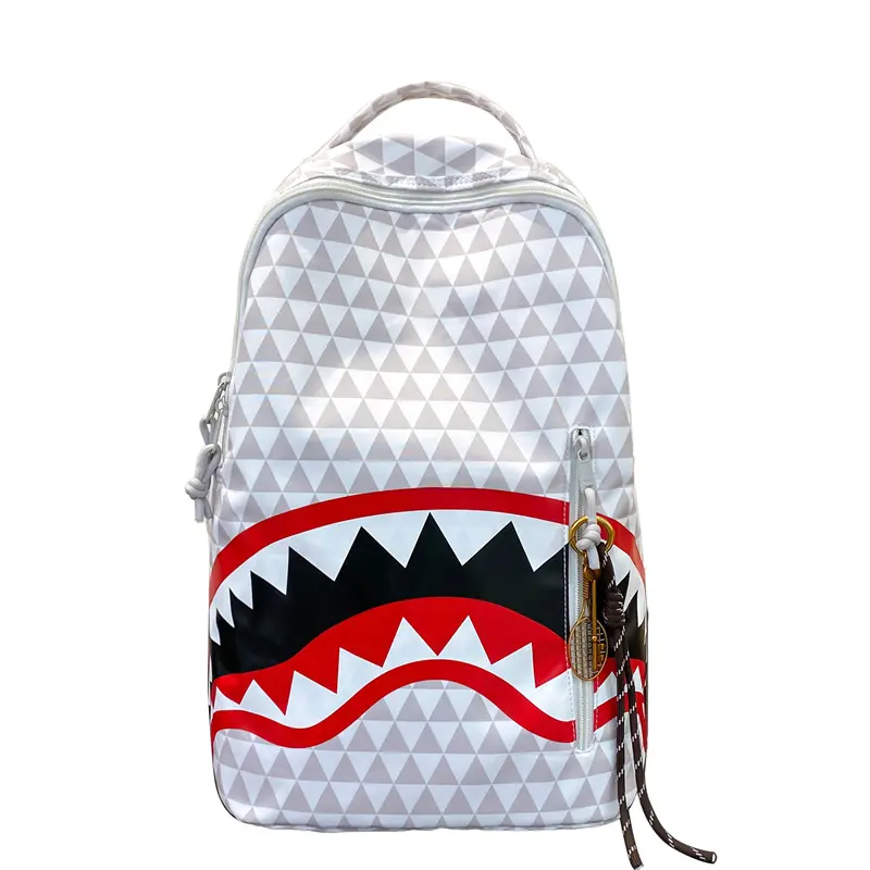 Sprayground JanSport SuperBreak Backpack - Shark Mouth Print School Backpack, Geometric Pattern Book Bag with Front Utility Pocket, Lightweight Daypack for School, Travel, College, and Everyday Use – Middle School Student Backpack, High School Student Ba