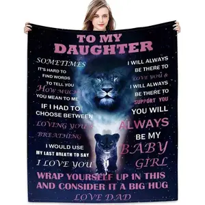 Daughter Gift from Dad Birthday Gifts from Lion Father Blanket to My Daughter Romantic Christmas Birthday Gifts Love Letter for Her Lightweight