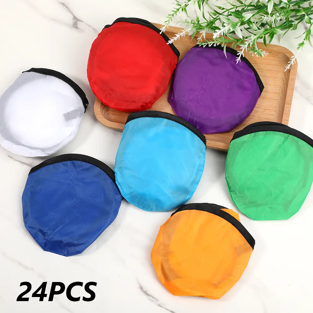 24pcs Mix Folding Hand Fan - 9.8in Foldable Flying Disc Fans with Bags, Handheld Cooling DIY Party Favors for Summer Outdoor Games, Birthday Parties,summerwins campingessentials